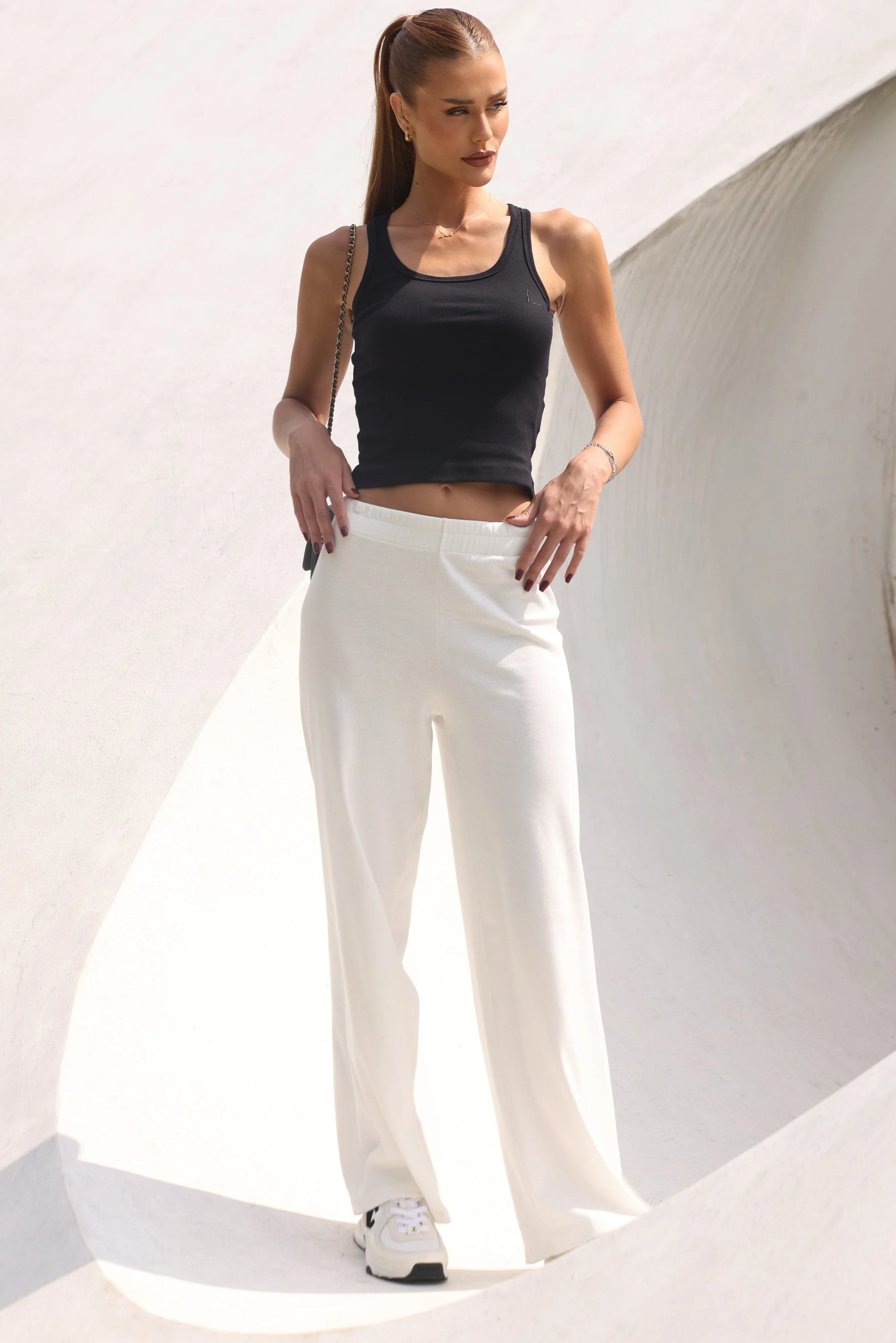 Hight Waist Wide Leg White