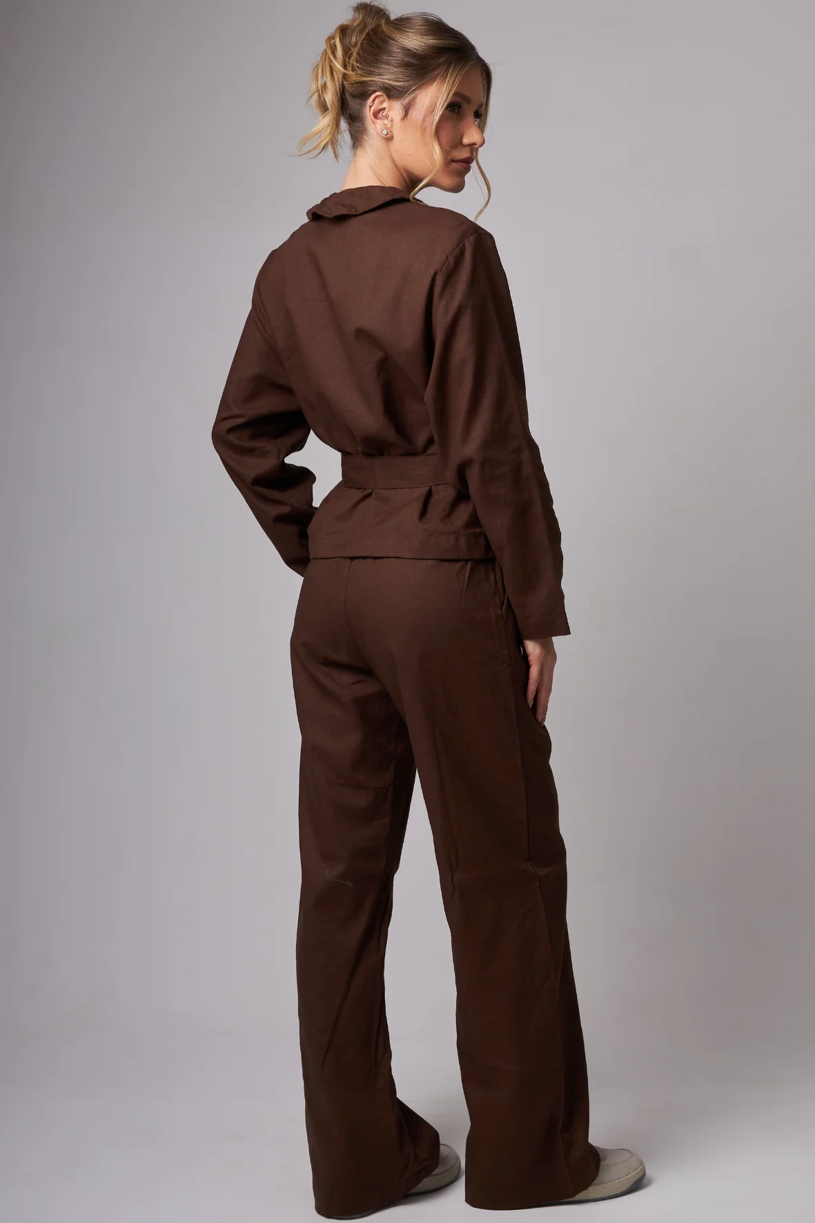 Kimono Linho Dark Brown - Image 4