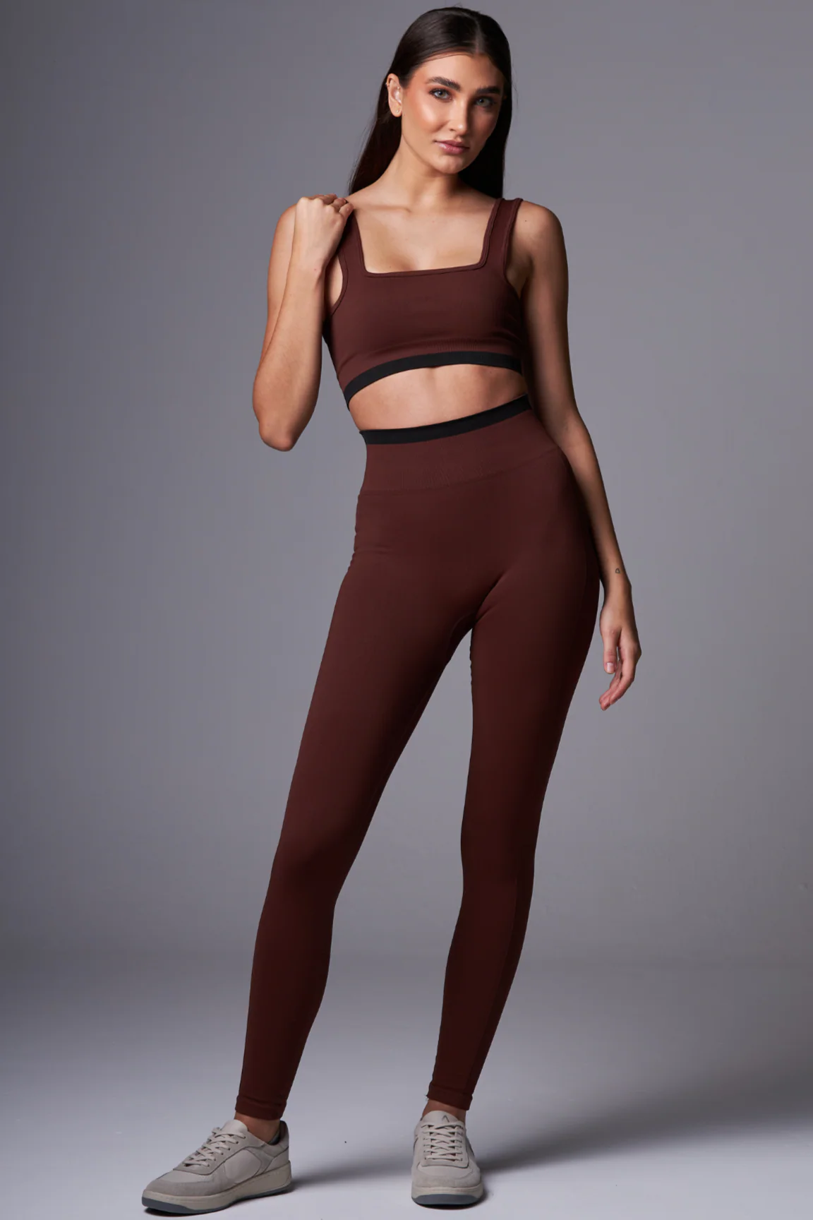 Legging Stripe Seamless DarkBrown&Black - Image 2
