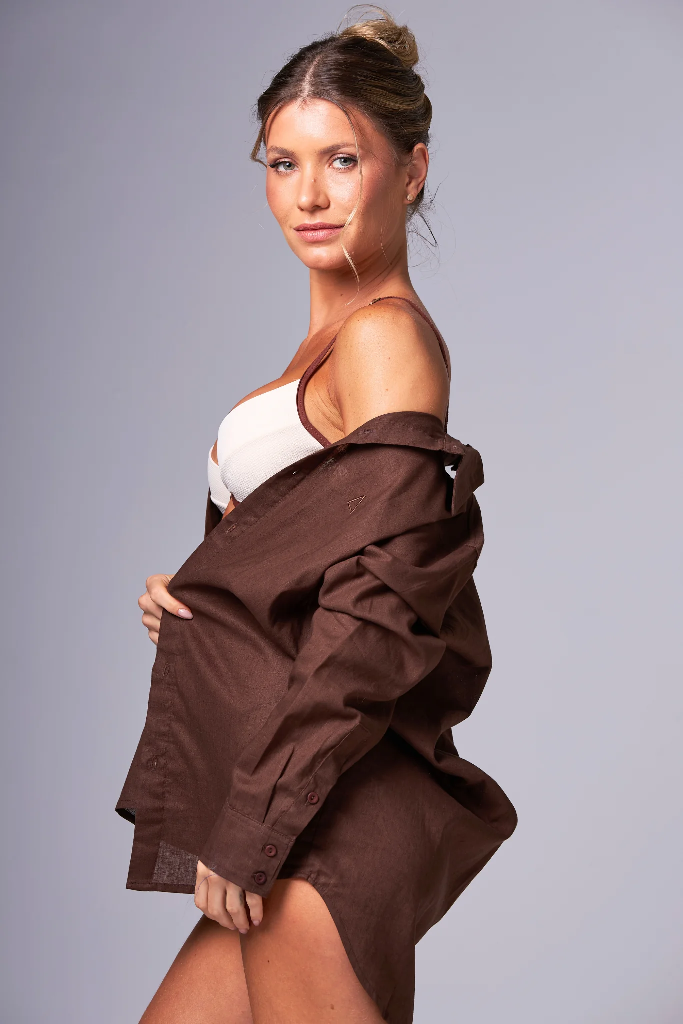 Shirt Pure Linho Brown - Image 3
