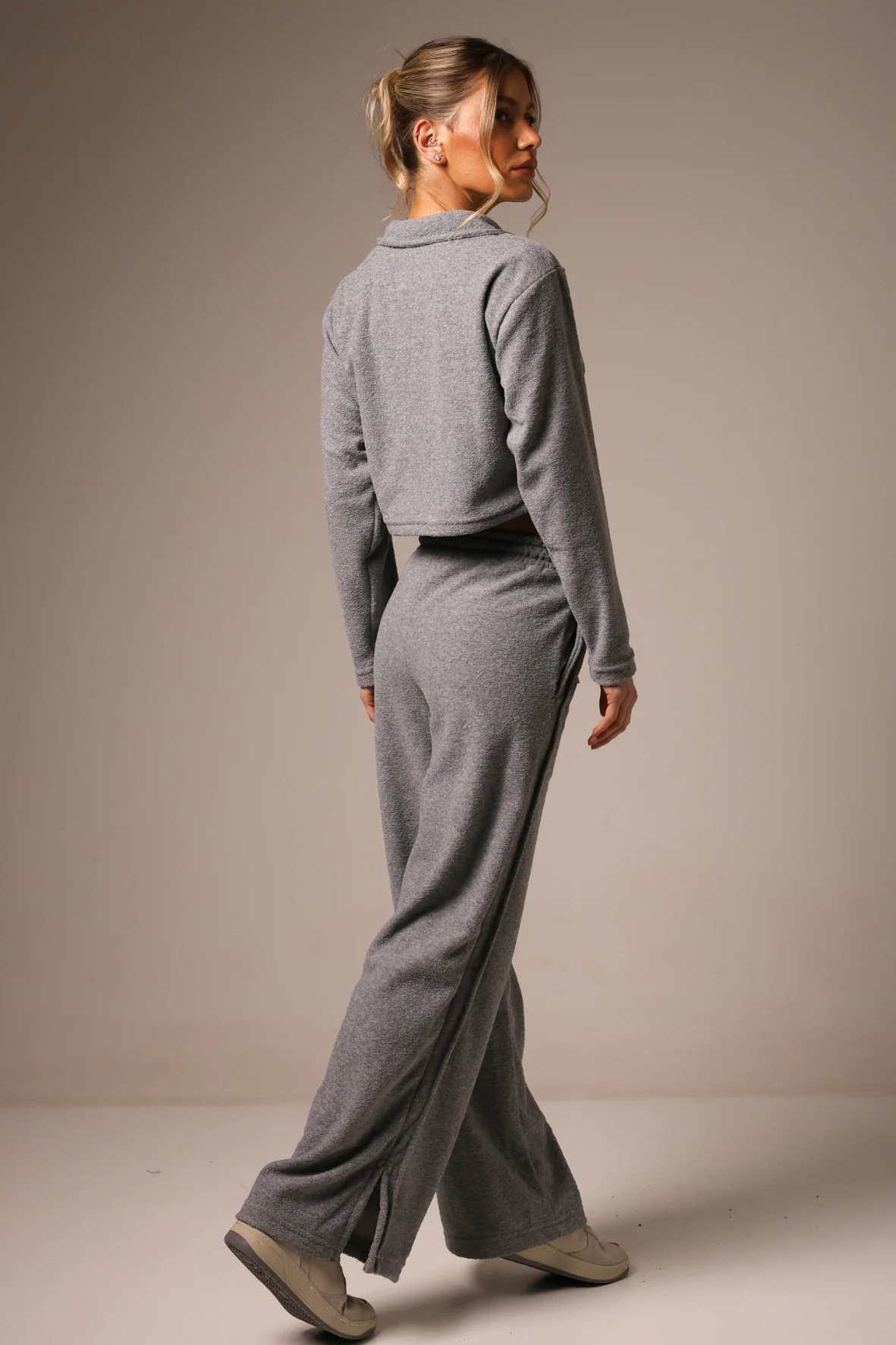 Wide Leg Boucle Grey - Image 3